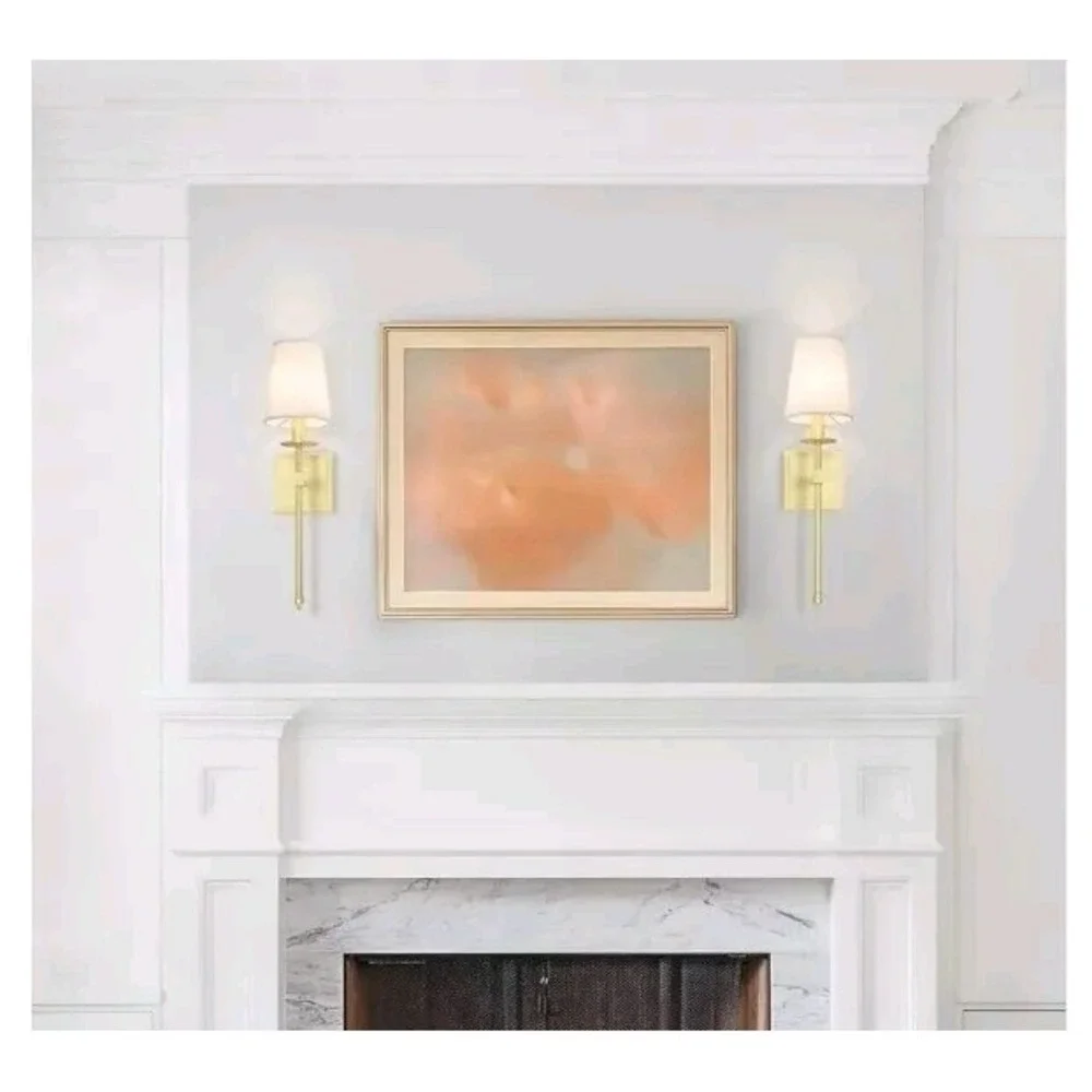Xinbei 2-Pack Wall Light Hard Wall Sconces Set  Satin Brass